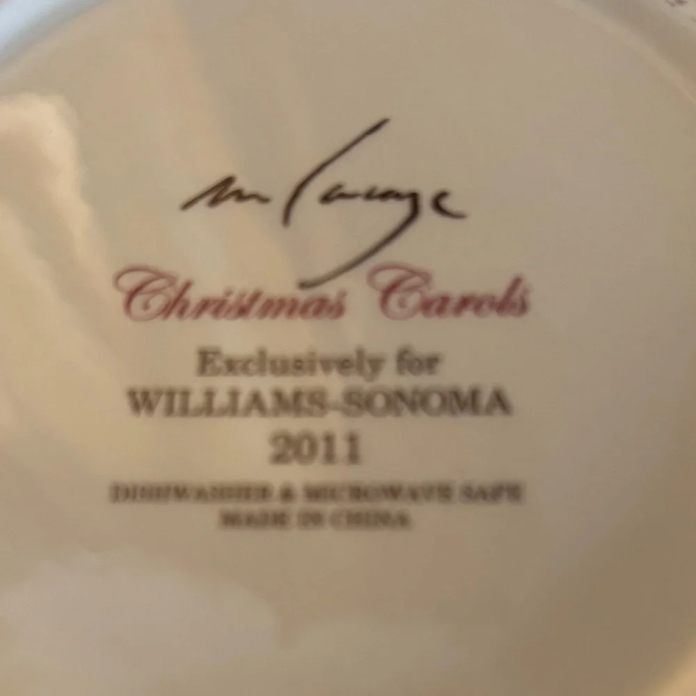 Williams-Sonoma Christmas Carols bowls